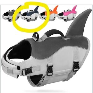 Navy And Grey Dog Swimming Life Jackef